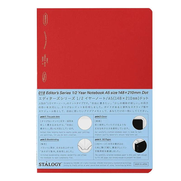 Load image into Gallery viewer, Stalogy Editor&#39;s Series 1/2 Year A5 Notebook, Dotted, Stalogy, Notebook, stalogy-editors-series-1-2-year-a5-notebook-dotted, 1/2 year, A5, Blank notebook, Dotted, Notebook, Planner, Stalogy, Cityluxe
