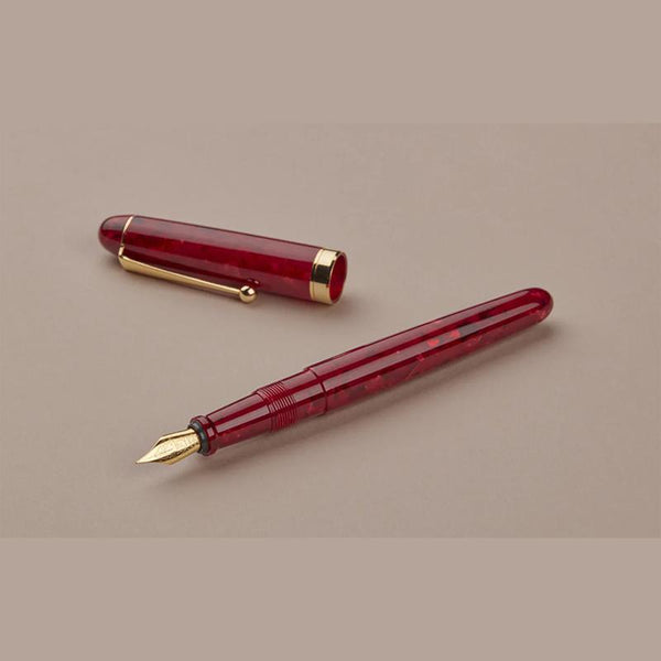 Load image into Gallery viewer, Onishi Seisakusho Cellulose Acetate Fountain Pen Red Marble, Onishi, Fountain Pen, onishi-handmade-fountain-pen-acetate-red, Bullet Journalist, can be engraved, Fountain Pen, Hand made, New December, Pen Lovers, Red, Cityluxe

