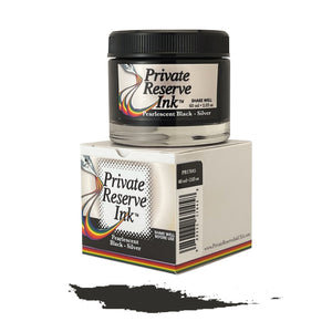Private Reserve 60ml Ink Bottle Pearlescent Black-Silver, Private Reserve, Ink Bottle, private-reserve-60ml-ink-bottle-pearlescent-black-silver, Black, Cityluxe