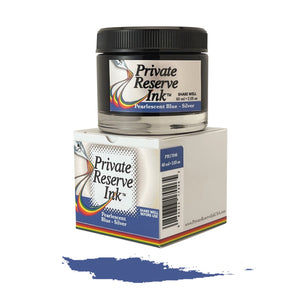 Private Reserve 60ml Ink Bottle Pearlescent Blue-Silver, Private Reserve, Ink Bottle, private-reserve-60ml-ink-bottle-pearlescent-blue-silver, Blue, Cityluxe