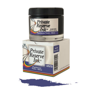 Private Reserve 60ml Ink Bottle Pearlescent Violet-Silver, Private Reserve, Ink Bottle, private-reserve-60ml-ink-bottle-pearlescent-violet-silver, Purple, Cityluxe