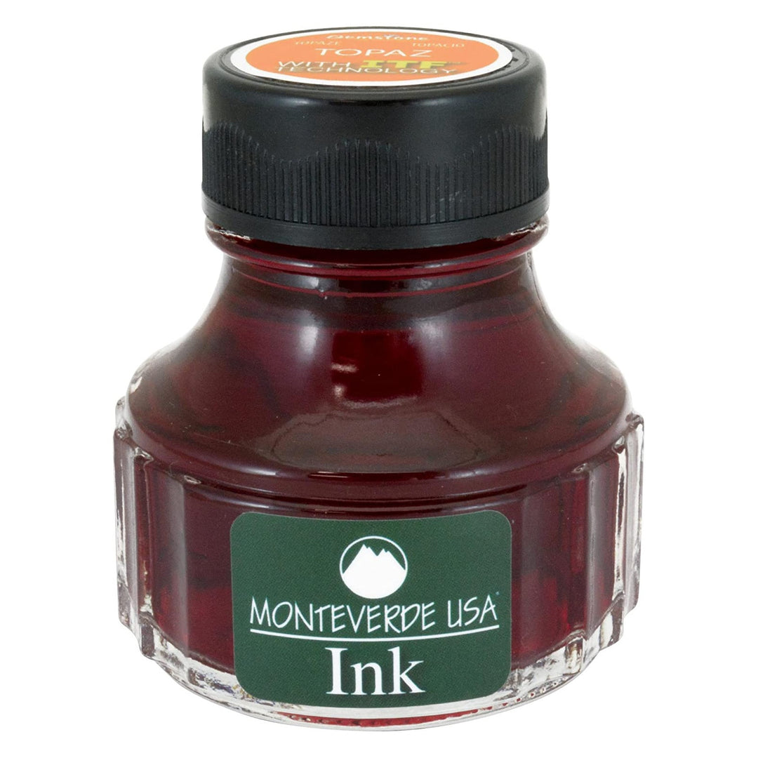 Monteverde 90ml Ink Bottle Gemstone Topaz — bottle front