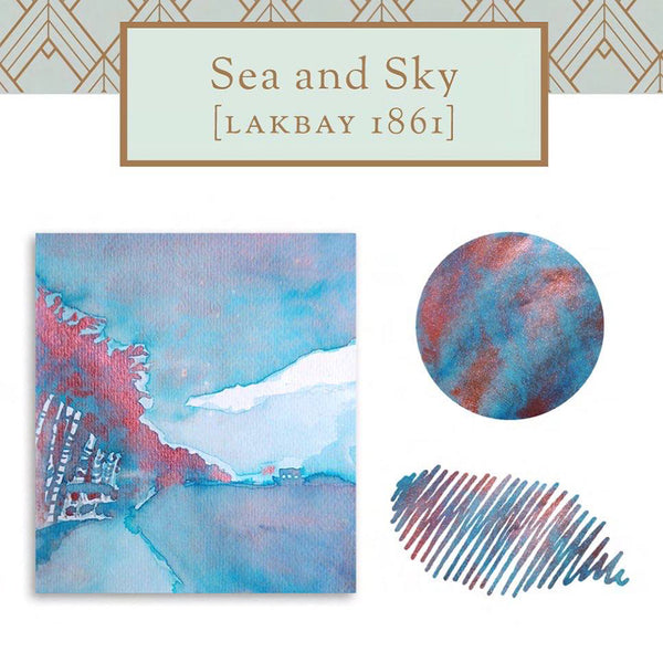 Load image into Gallery viewer, Vinta Inks 30ml Ink Bottle Sea and Sky (Lakbay 1861), Vinta Inks, Ink Bottle, vinta-inks-30ml-ink-bottle-sea-and-sky-lakbay-1861, Blue, Fairytale, Inktober22, Red, shimmering, Cityluxe

