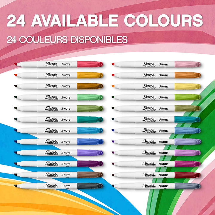 Sharpie S-Note Chisel Tip Creative Markers (Pack of 4) — with packaging