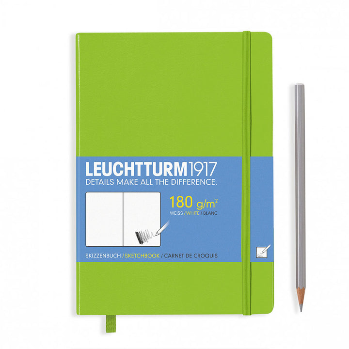 Leuchtturm1917 Hardcover A5 Medium Sketchbook Lime, Leuchtturm1917, Notebook, leuchtturm1917-hardcover-a5-medium-sketchbook-lime, Blank, Bullet Journalist, Green, Leuchtturm1917, notebook emboss, Cityluxe