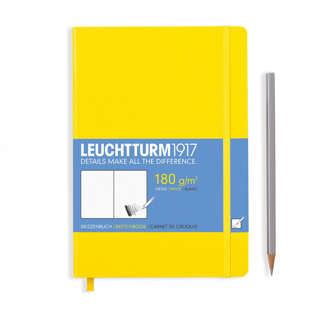 Leuchtturm1917 Hardcover A5 Medium Sketchbook Lemon, Leuchtturm1917, Notebook, leuchtturm1917-hardcover-a5-medium-sketchbook-lemon, Blank, Bullet Journalist, Leuchtturm1917, notebook emboss, pantone of the year, Yellow, Cityluxe