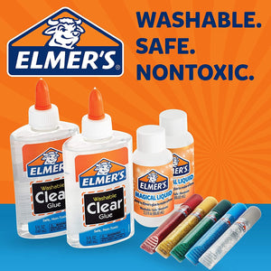 Elmers Glitter Glue Slime Kit, Brand New, 3 Colors (6oz) Magical Liquid  (8.75oz)