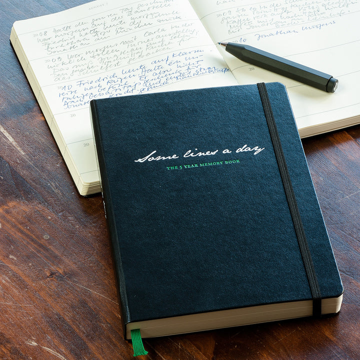 Leuchtturm1917 Some Lines A Day A5 Medium Hardcover Notebook - Sage — pocket detail
