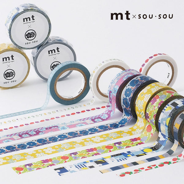 Load image into Gallery viewer, MT x SOU・SOU Washi Tape Floral Embroidery, MT Tape, Washi Tape, mt-x-sou-sou-washi-tape-floral-embroidery, mt2021aw, Cityluxe
