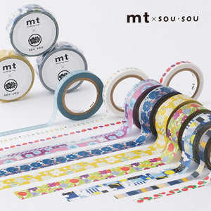 MT x SOU・SOU Washi Tape Blooming, MT Tape, Washi Tape, mt-x-sou-sou-washi-tape-blooming, mt2021aw, Cityluxe