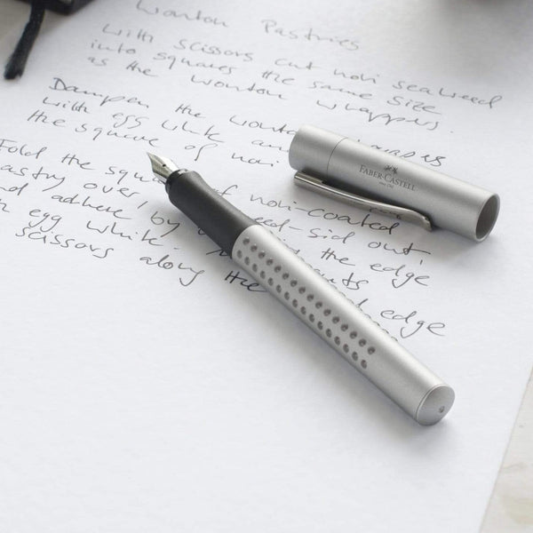 Load image into Gallery viewer, Faber-Castell Grip 2011 Fountain Pen Silver, Faber-Castell, Fountain Pen, faber-castell-grip-2011-fountain-pen-silver, can be engraved, Fine Writing, Silver, Cityluxe
