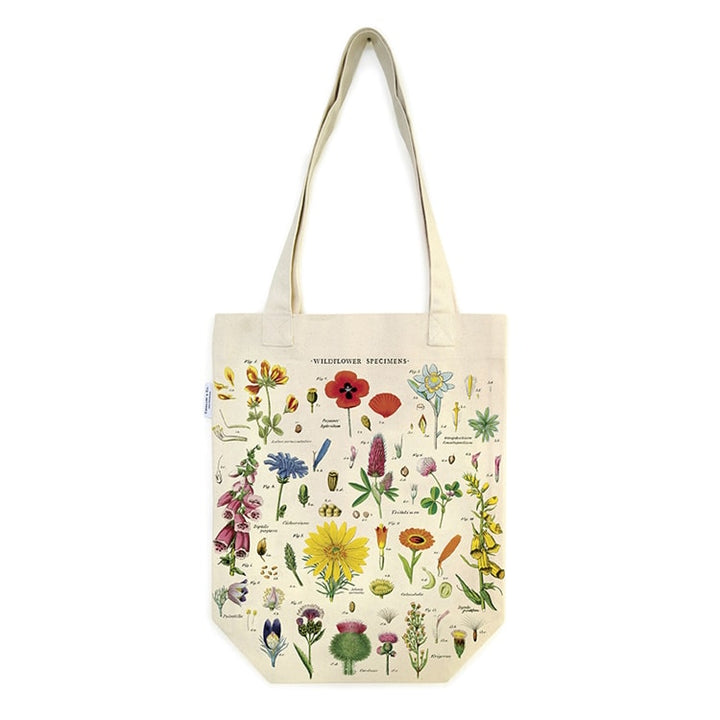 Cavallini Tote Bag Wildflowers — front view