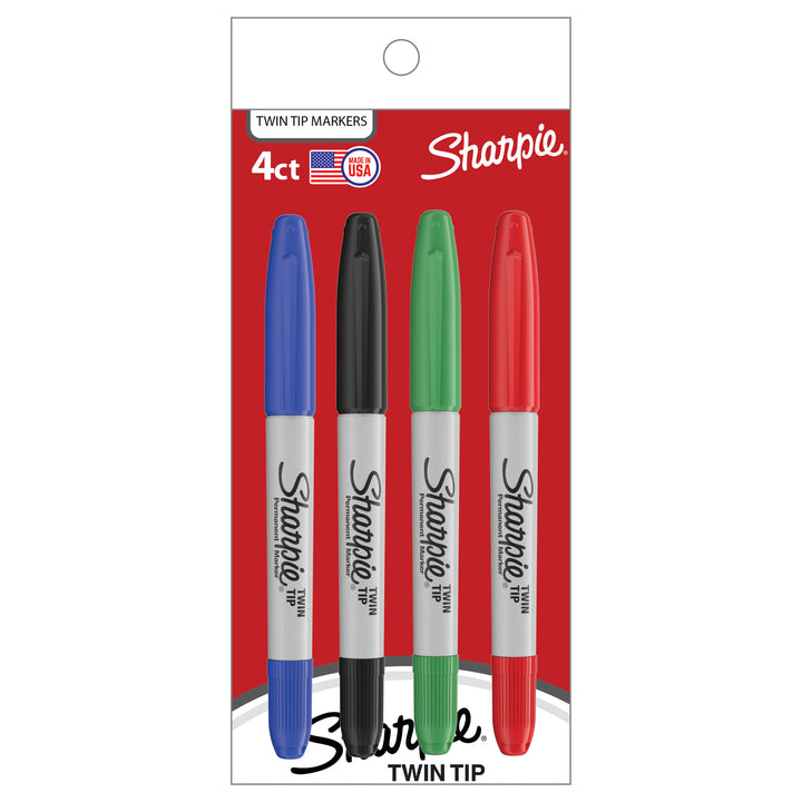 Sharpie Twin Tip Permanent Markers Assorted Set of 4 — front view
