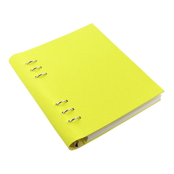 Load image into Gallery viewer, Filofax A5 Clipbook Saffiano-Fluoro Yellow, FILOFAX, Notebook, filofax-a5-clipbook-saffiano-fluoro-yellow, Ruled, Yellow, Cityluxe
