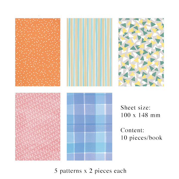 Hitotoki Masking Tape Book PostCard Size Pattern — pattern detail