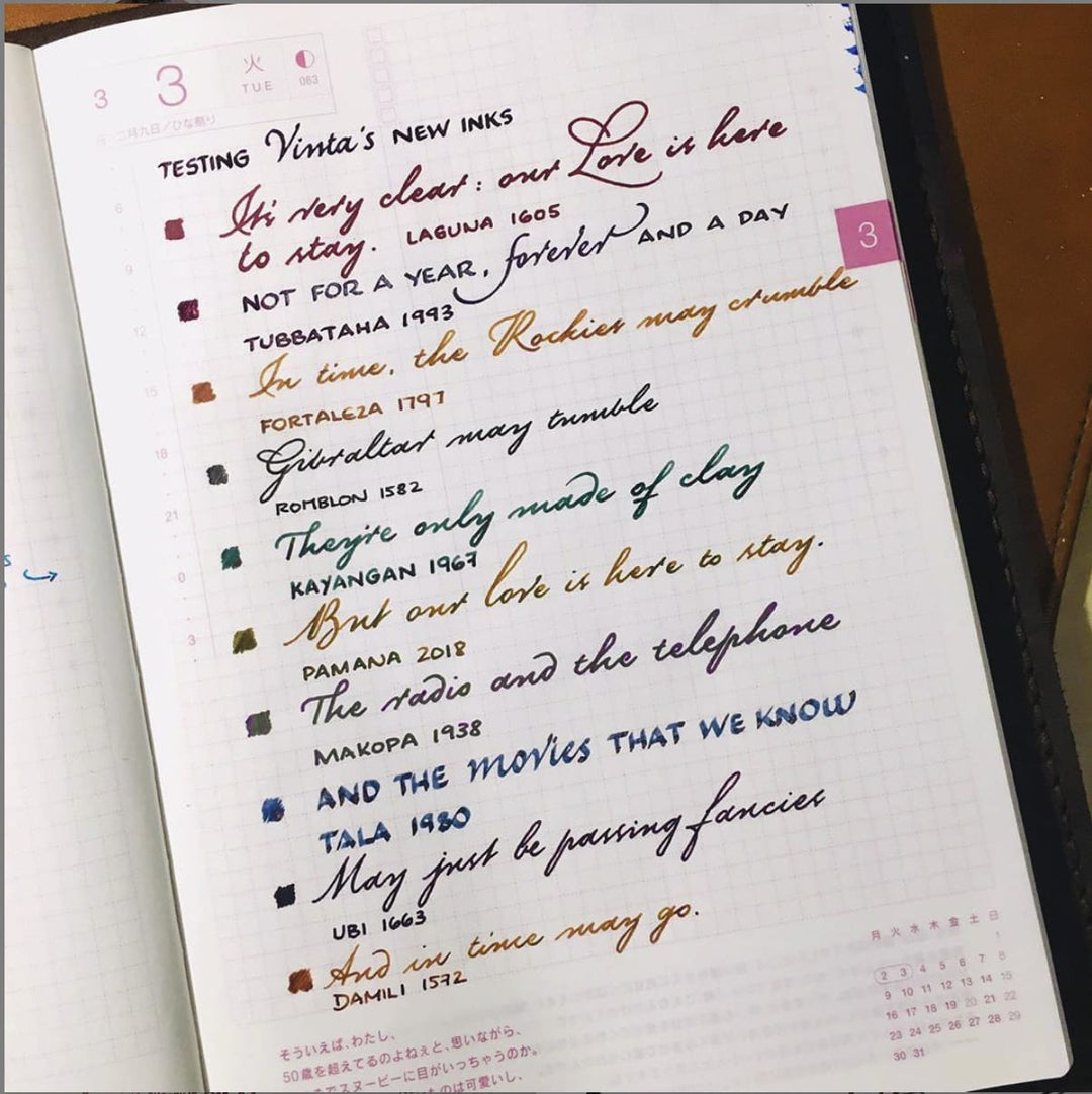 Vinta Inks 30ml Ink Bottle Sulu Blue (Tubbataha 1993) — with pen