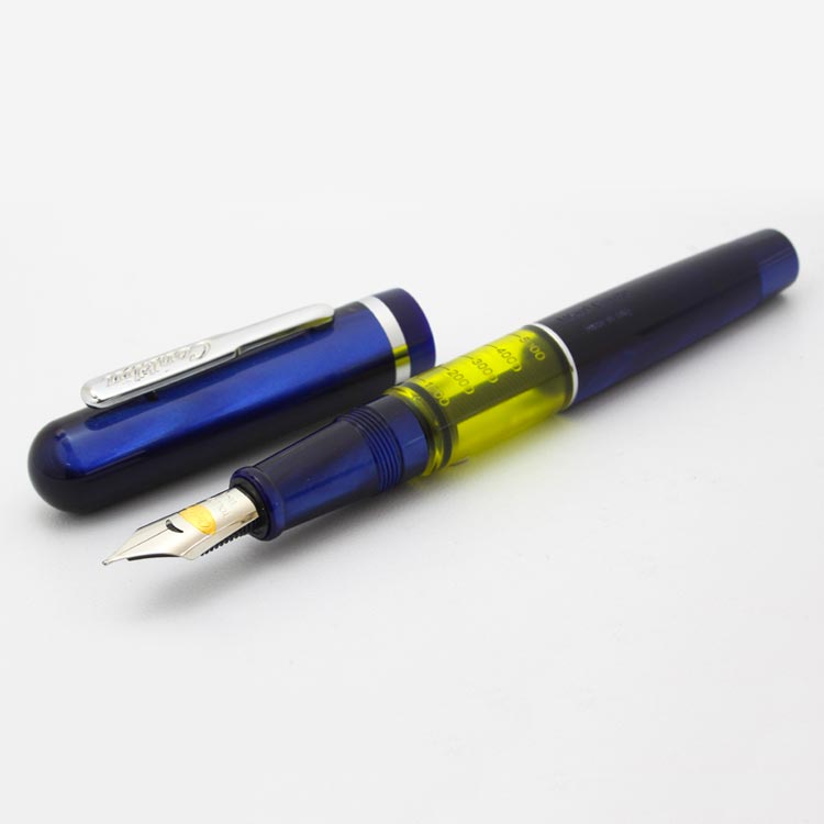 Conklin Heritage Word Gauge Fountain Pen Blue Swirl — barrel detail