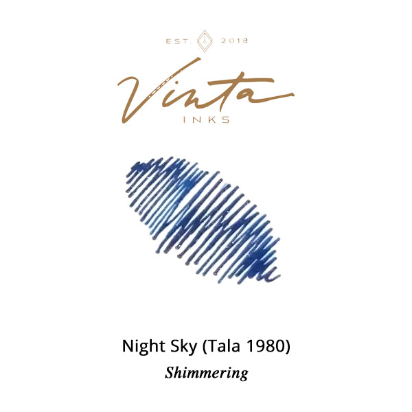 Vinta Inks 30ml Ink Bottle Night Sky, Shimmer (Tala 1980), Vinta Inks, Ink Bottle, vinta-inks-30ml-ink-bottle-night-sky-shimmer-tala-1980, Blue, Inktober22, shimmering, Cityluxe