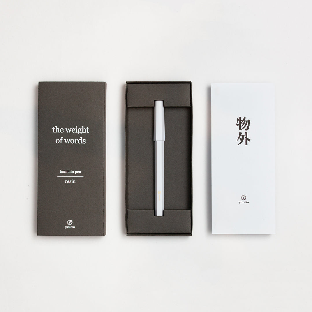 Ystudio Resin Fountain Pen Red Medium — flat lay