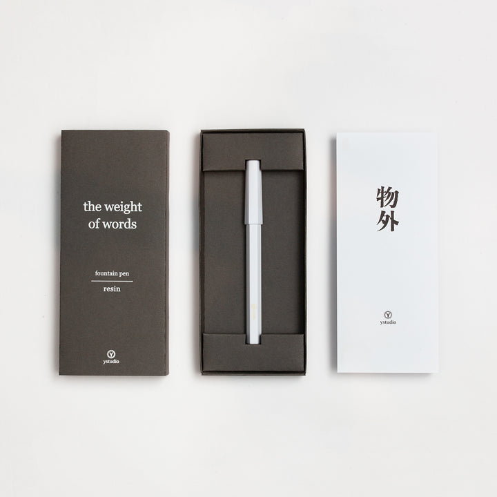 Ystudio Resin Fountain Pen Red Medium — flat lay