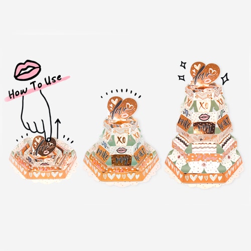 Load image into Gallery viewer, D&#39;Won 3D Pop Up Card Love Cake (Multi-Tier Cake), D&#39;Won, Greeting Cards, dwon-3d-pop-up-card-love-cake-multi-tier-cake, , Cityluxe
